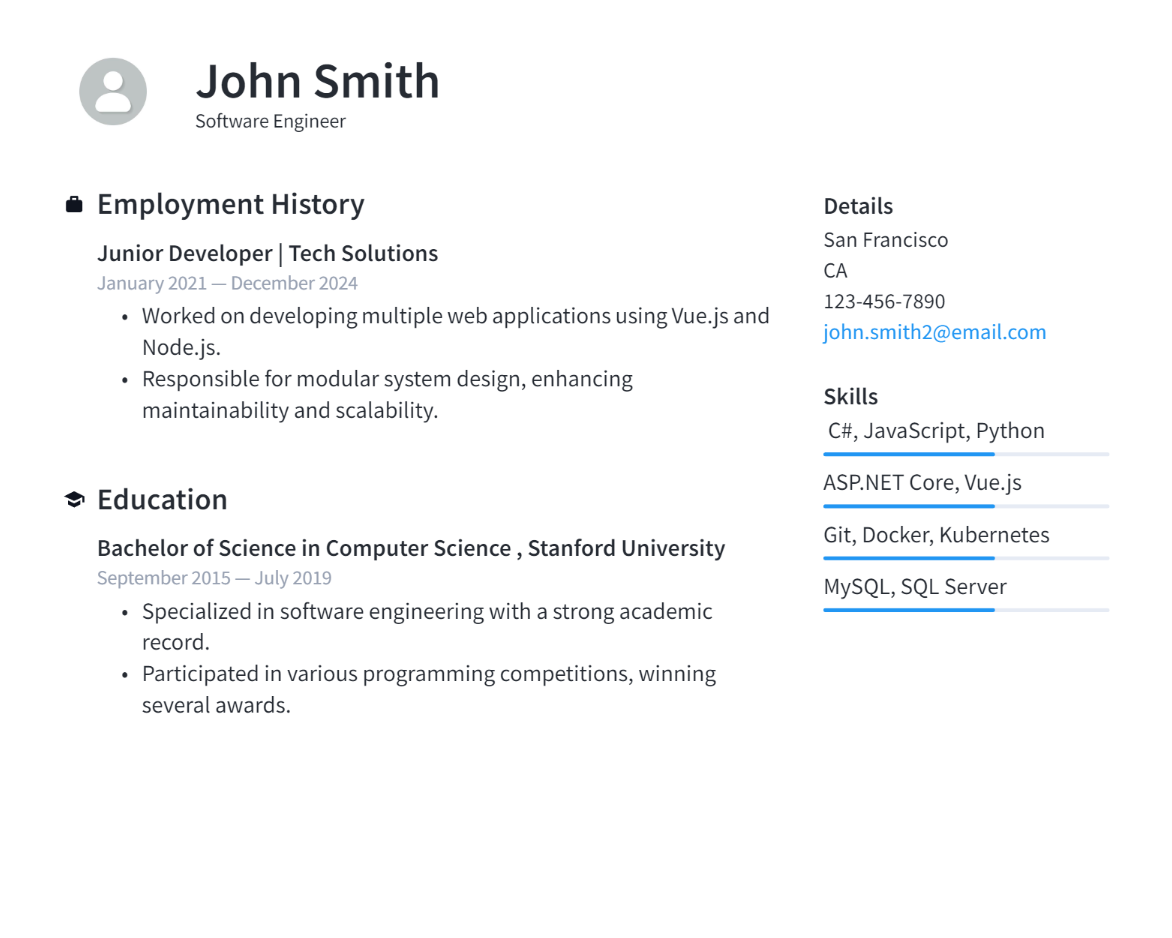 AI Resume Builder Preview